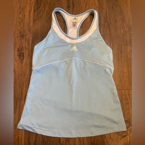 Adidas Olympic edition tank with built in sport bra size medium baby blue&white